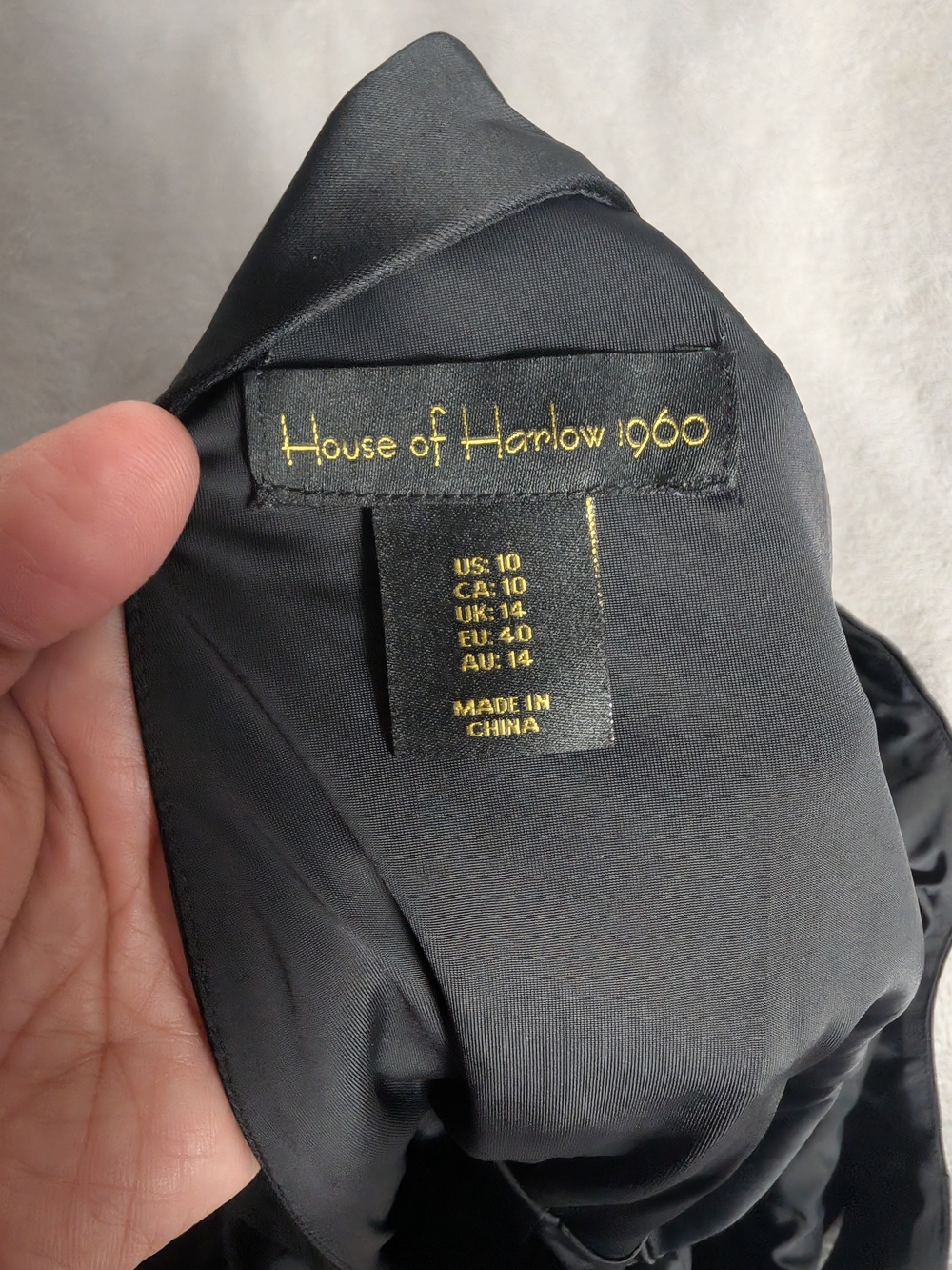 House of Harlow 1960 Black Satin V-Neck Mini Dress - Picture 6 of 6